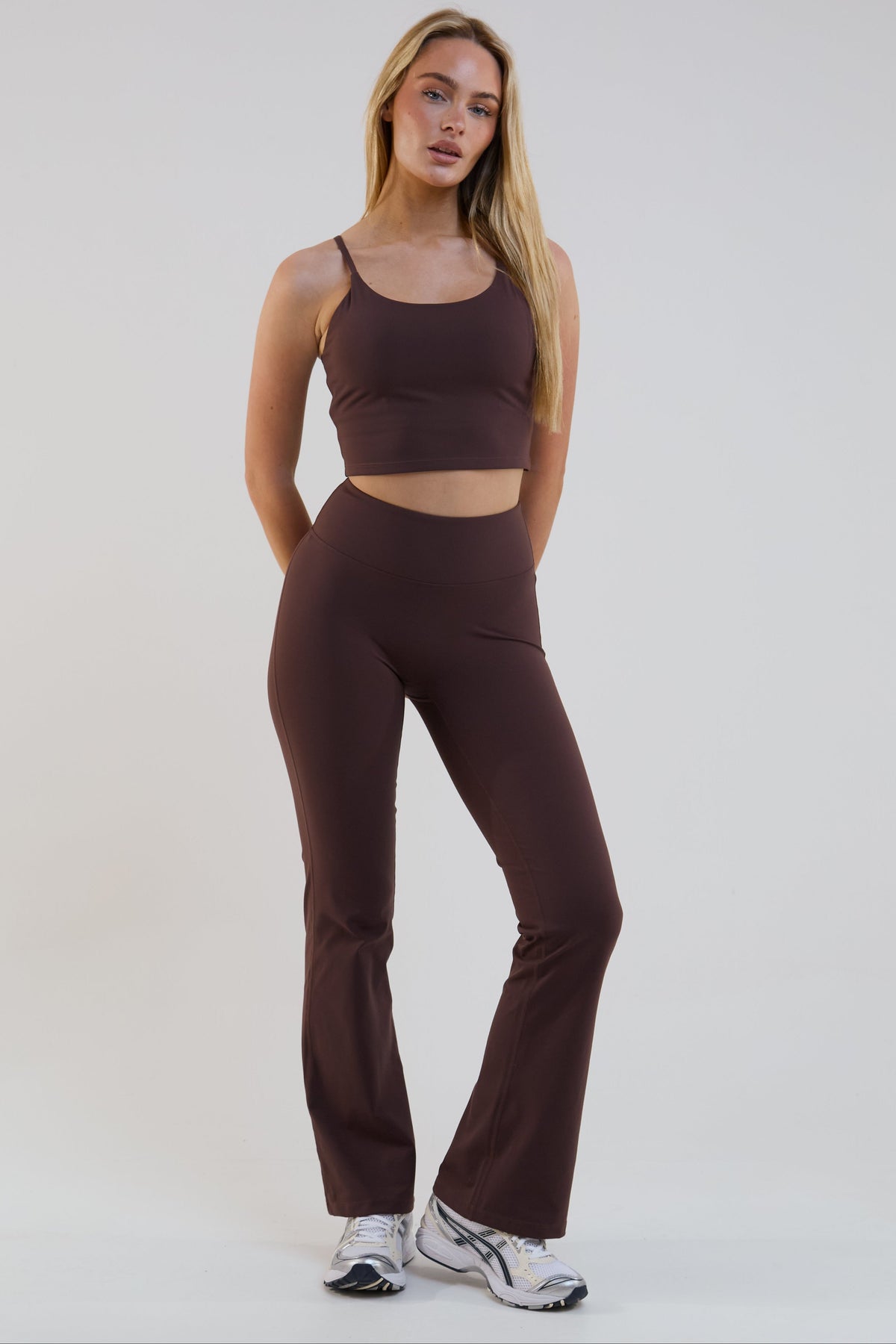 Kairo 3-Pack High-Waisted Flared Leggings - Black/Coffee/Olive