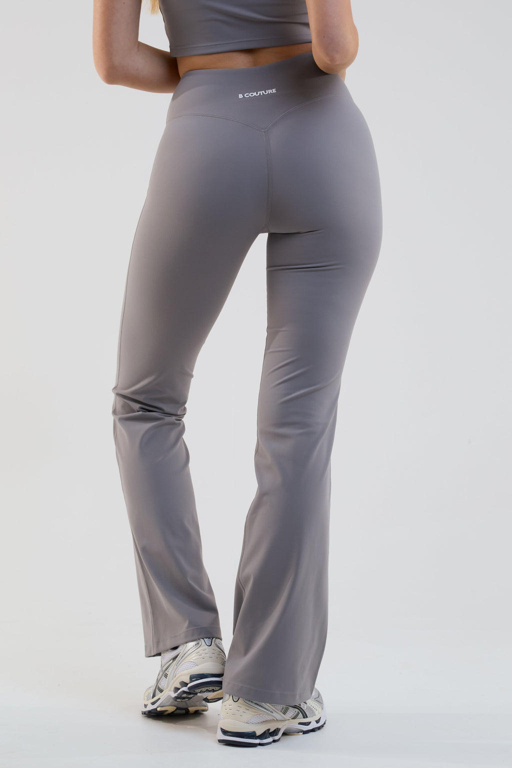 Stryke Flared Leggings & Cropped Tank Set - Dark Grey
