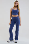 Stryke Flared Leggings & Cropped Tank Set - Navy