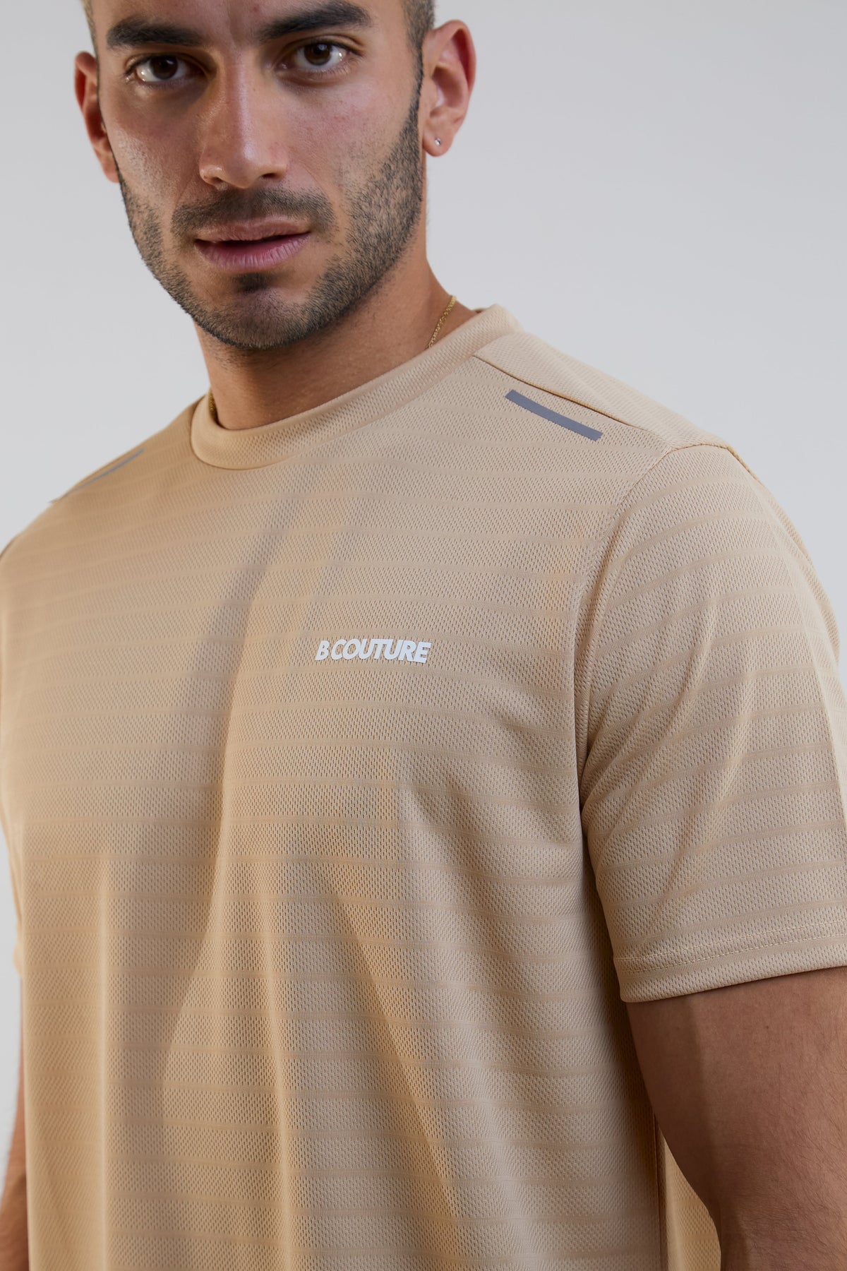 Velocity Gym Shorts & T-Shirt Set - Sand/Black