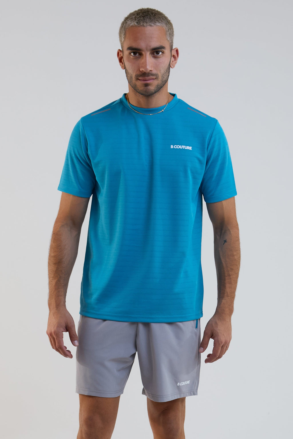 Velocity Gym Shorts & T-Shirt Set - Blue/Grey