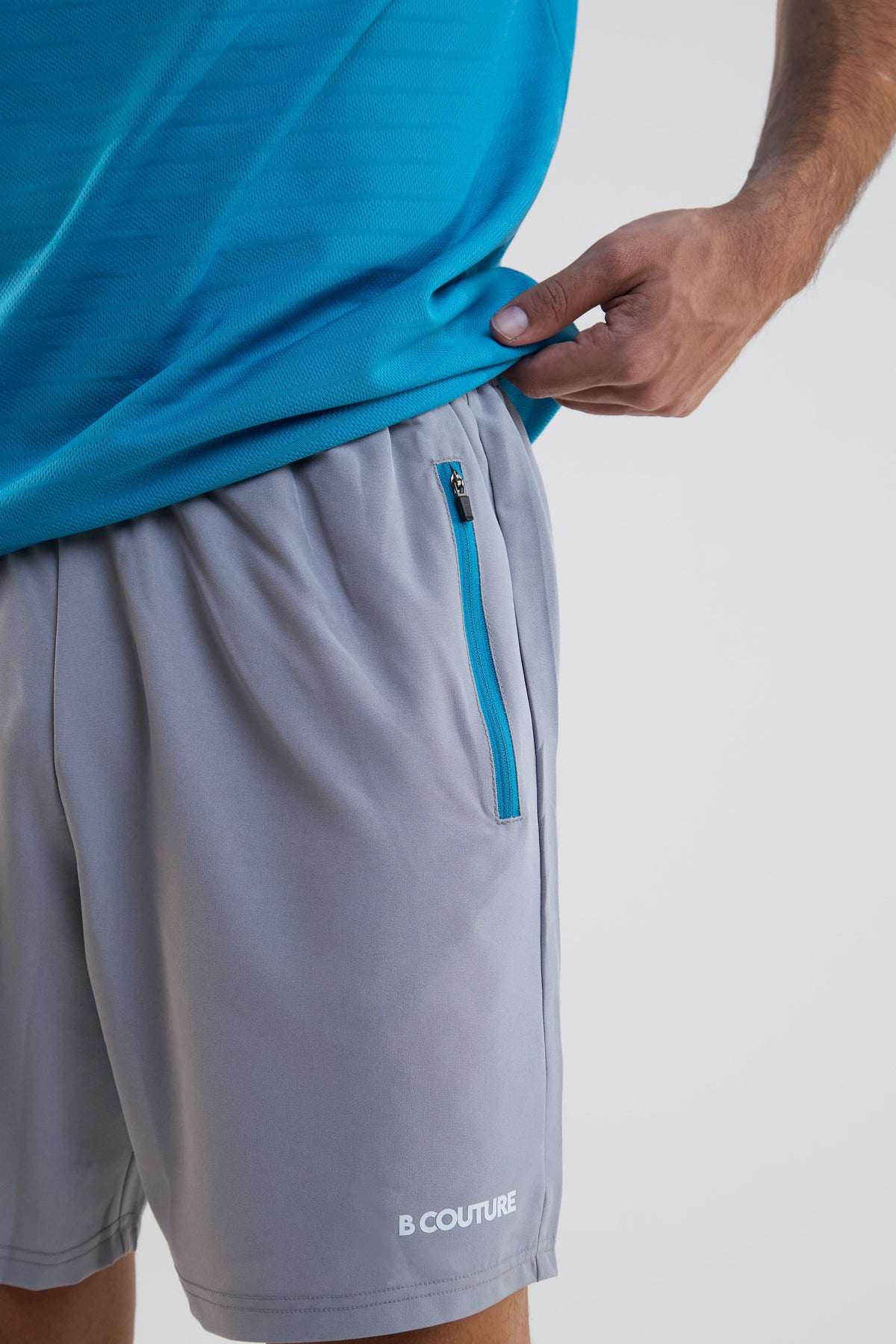Velocity Gym Shorts & T-Shirt Set - Blue/Grey