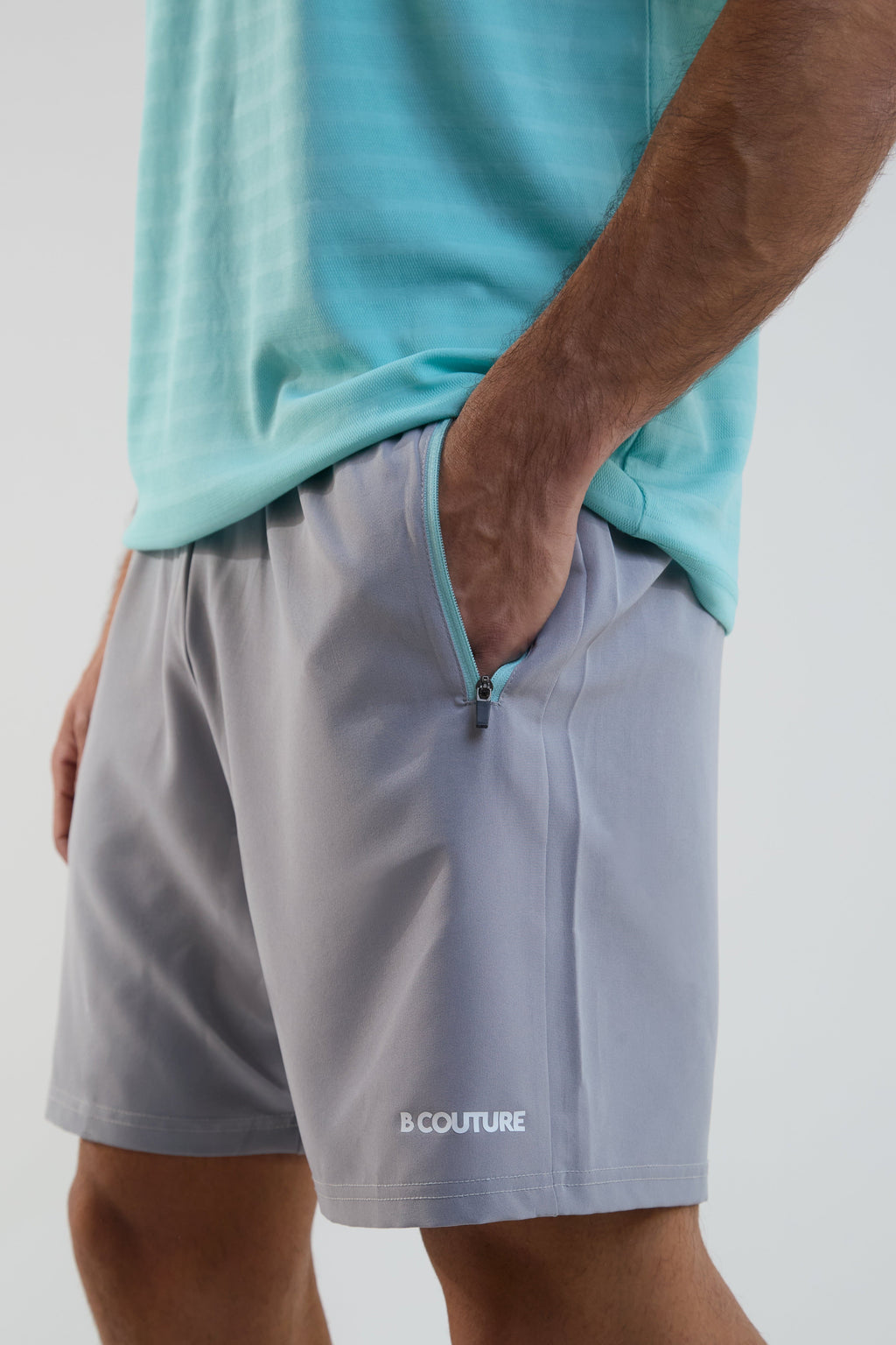 Velocity Gym Shorts & T-Shirt Set - Green/Grey