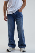 Southbank Loose Fit Rigid Denim Jeans - Mid Blue