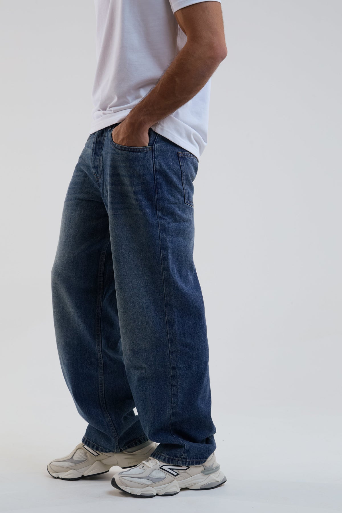 Southbank Loose Fit Rigid Denim Jeans - Antique Blue