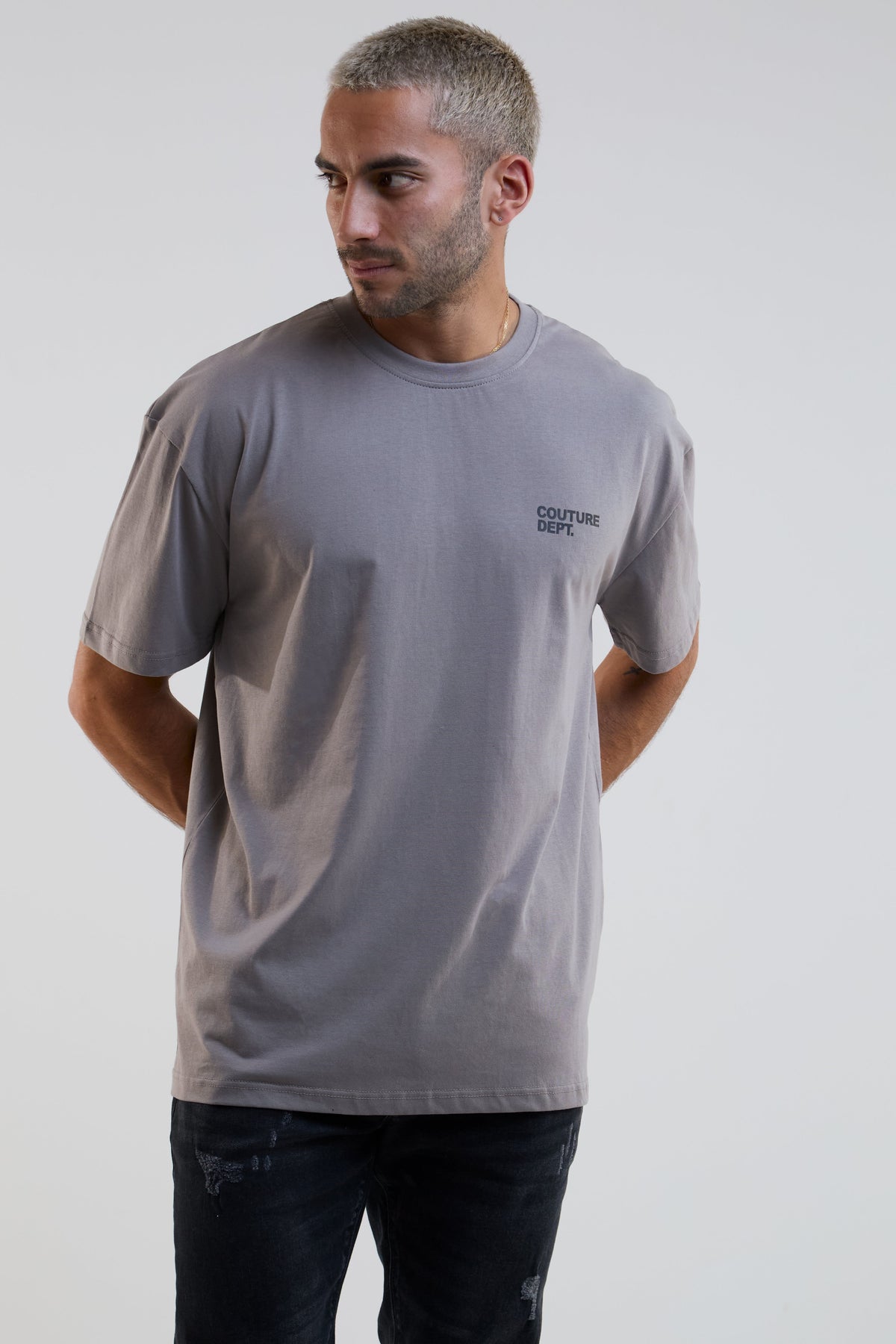 Refine Oversized Cotton T-Shirt - Dark Grey