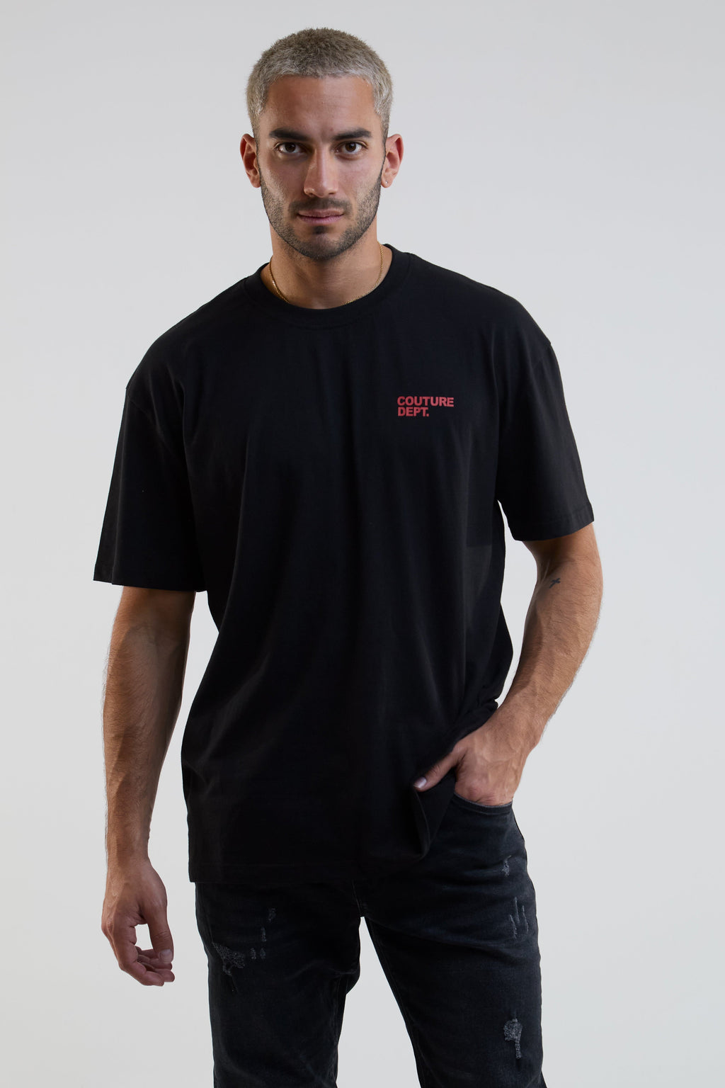 Refine Oversized Cotton T-Shirt - Black