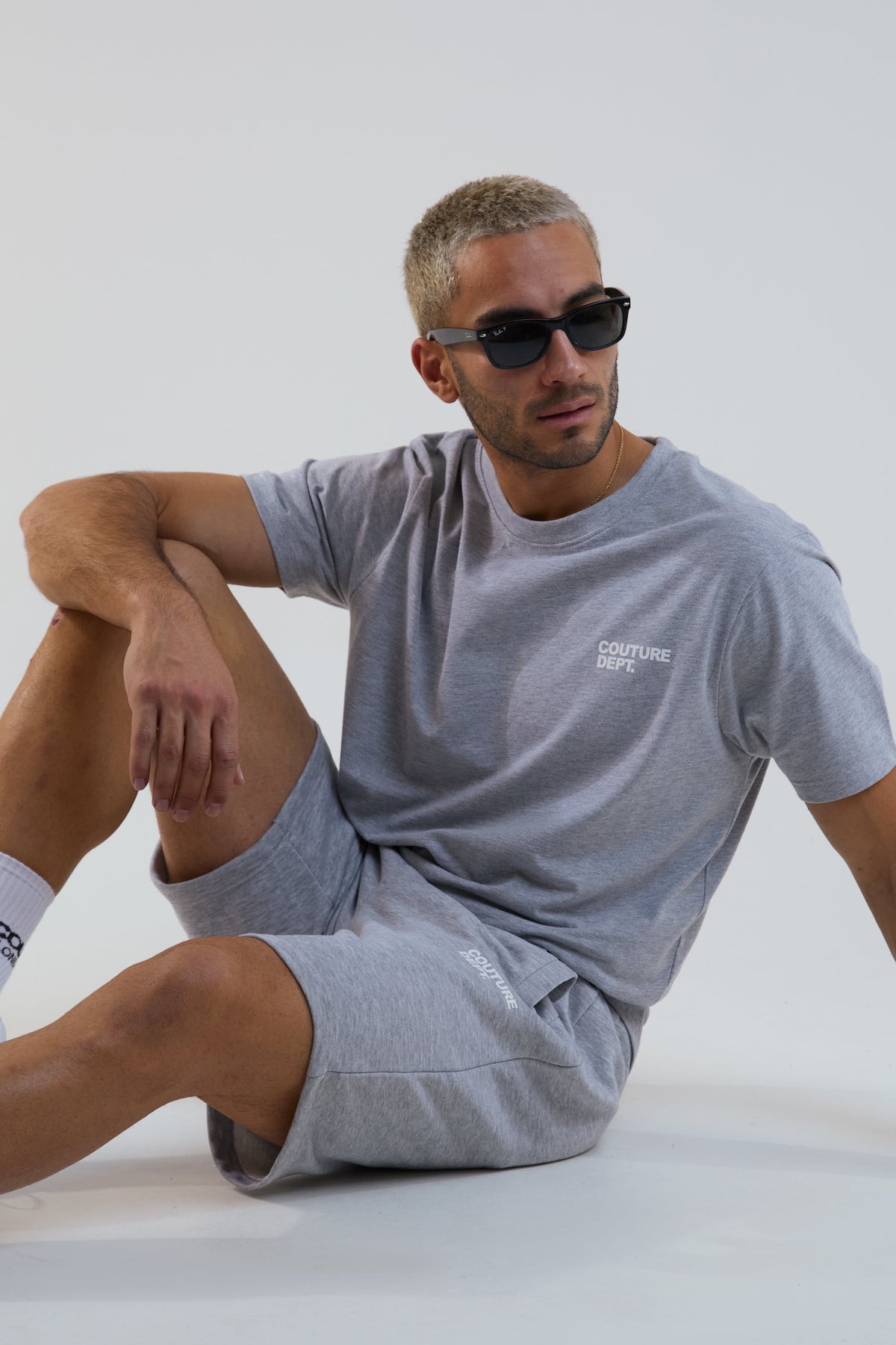 Newton Court Shorts & T-Shirt Set - Grey Marl