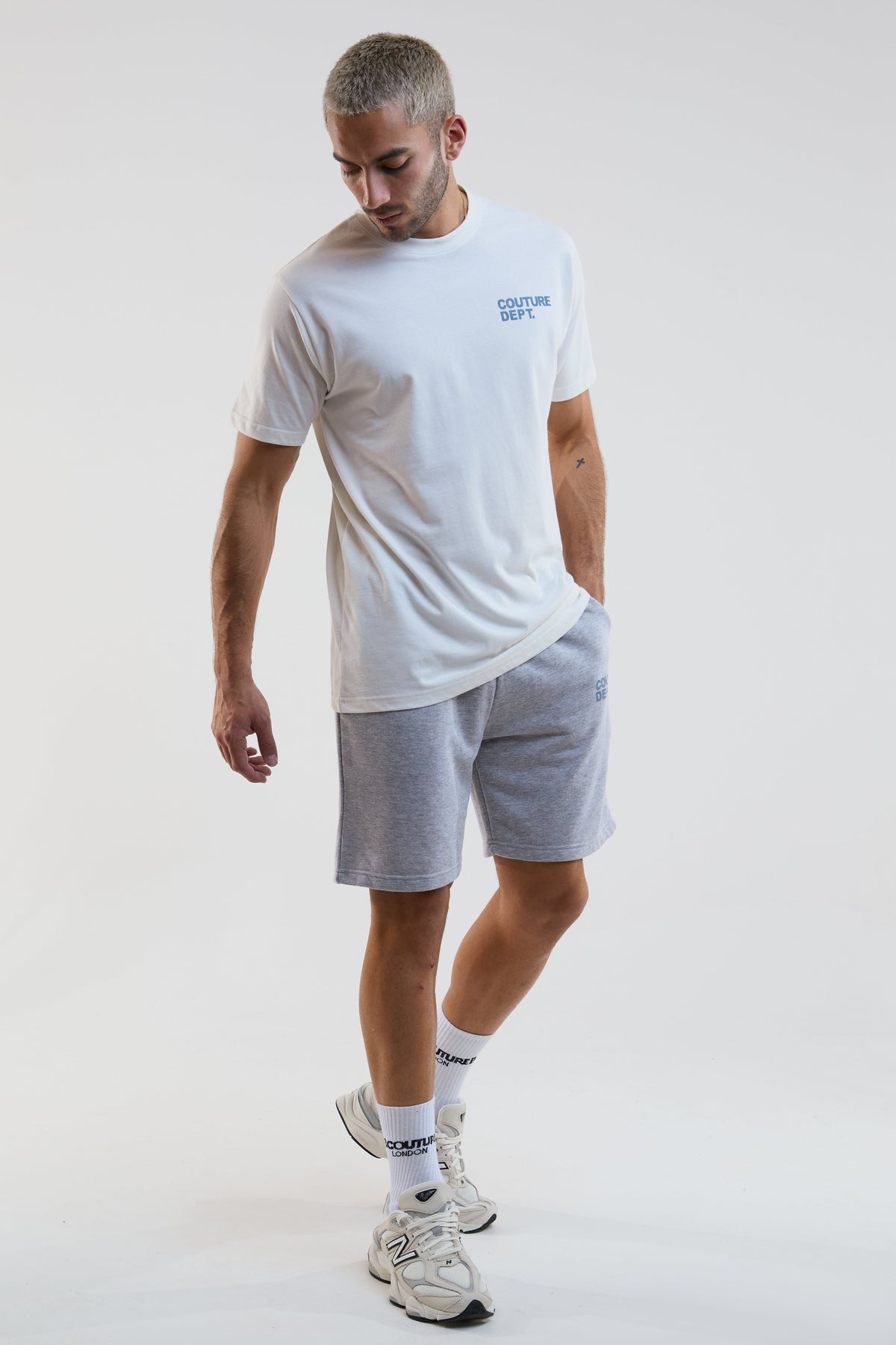 Horizon Shorts, Hoodie & T-Shirt Set - Blue/Grey