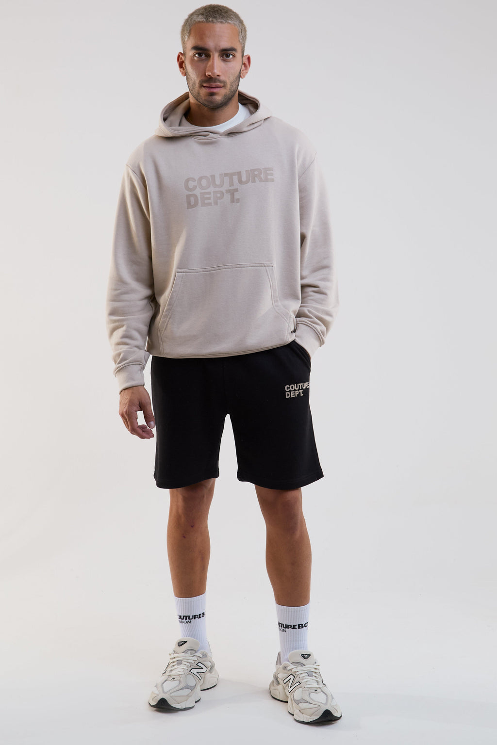 Horizon Shorts, Hoodie & T-Shirt Set - Stone/Black