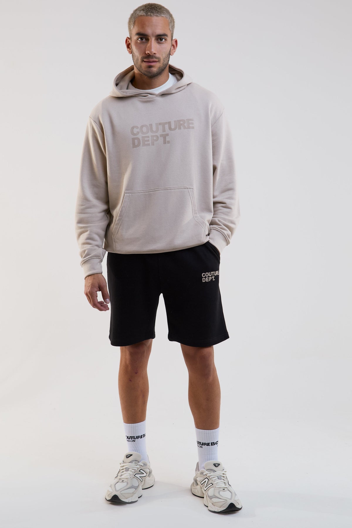 Horizon Shorts, Hoodie & T-Shirt Set - Stone/Black