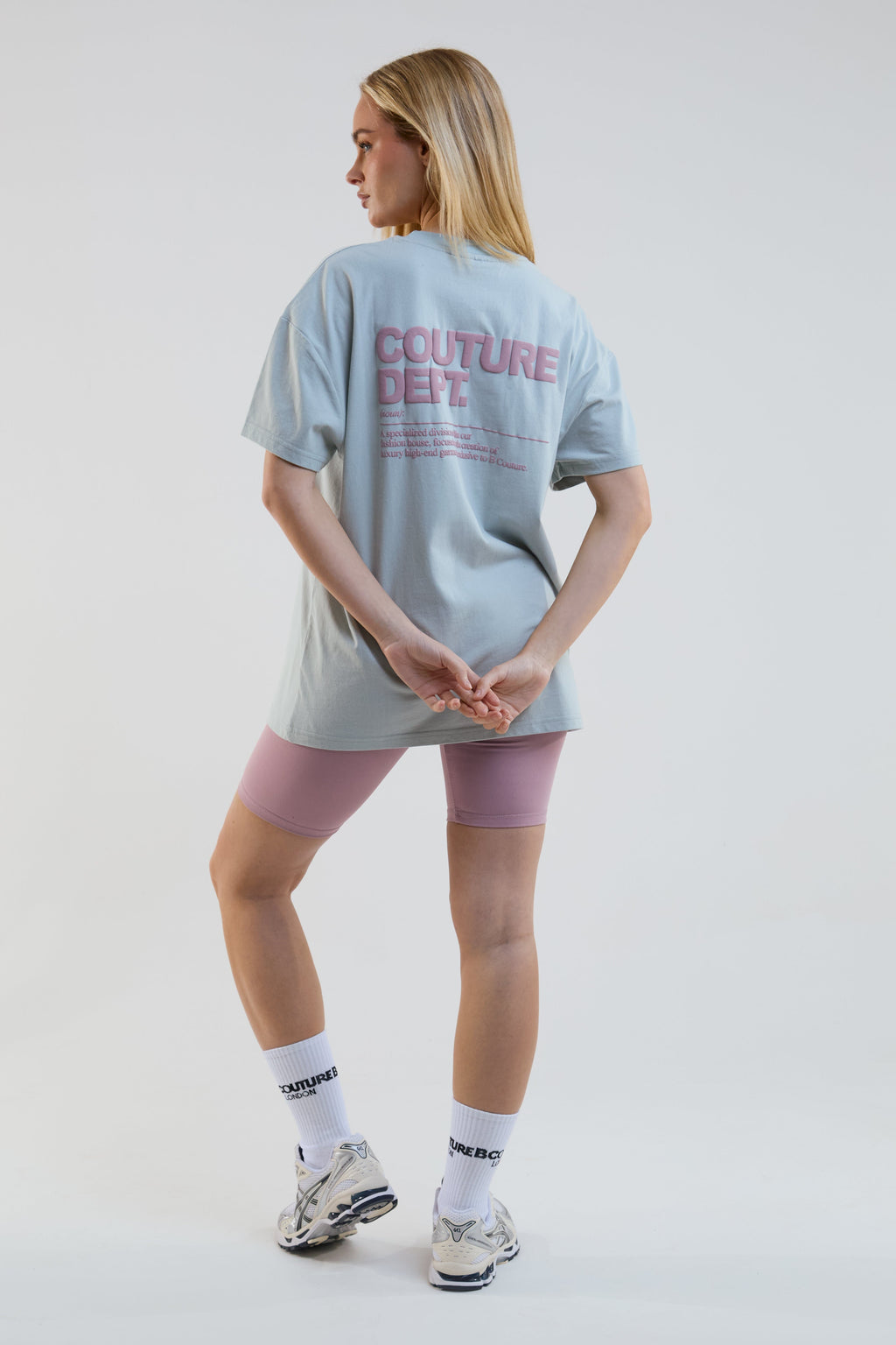 Shadow Cycling Shorts & T-Shirt Set - Green/Pink