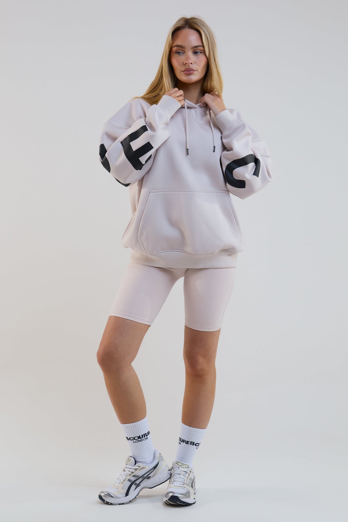 VXN Cycling Shorts, Hoodie & T-Shirt Set - Stone