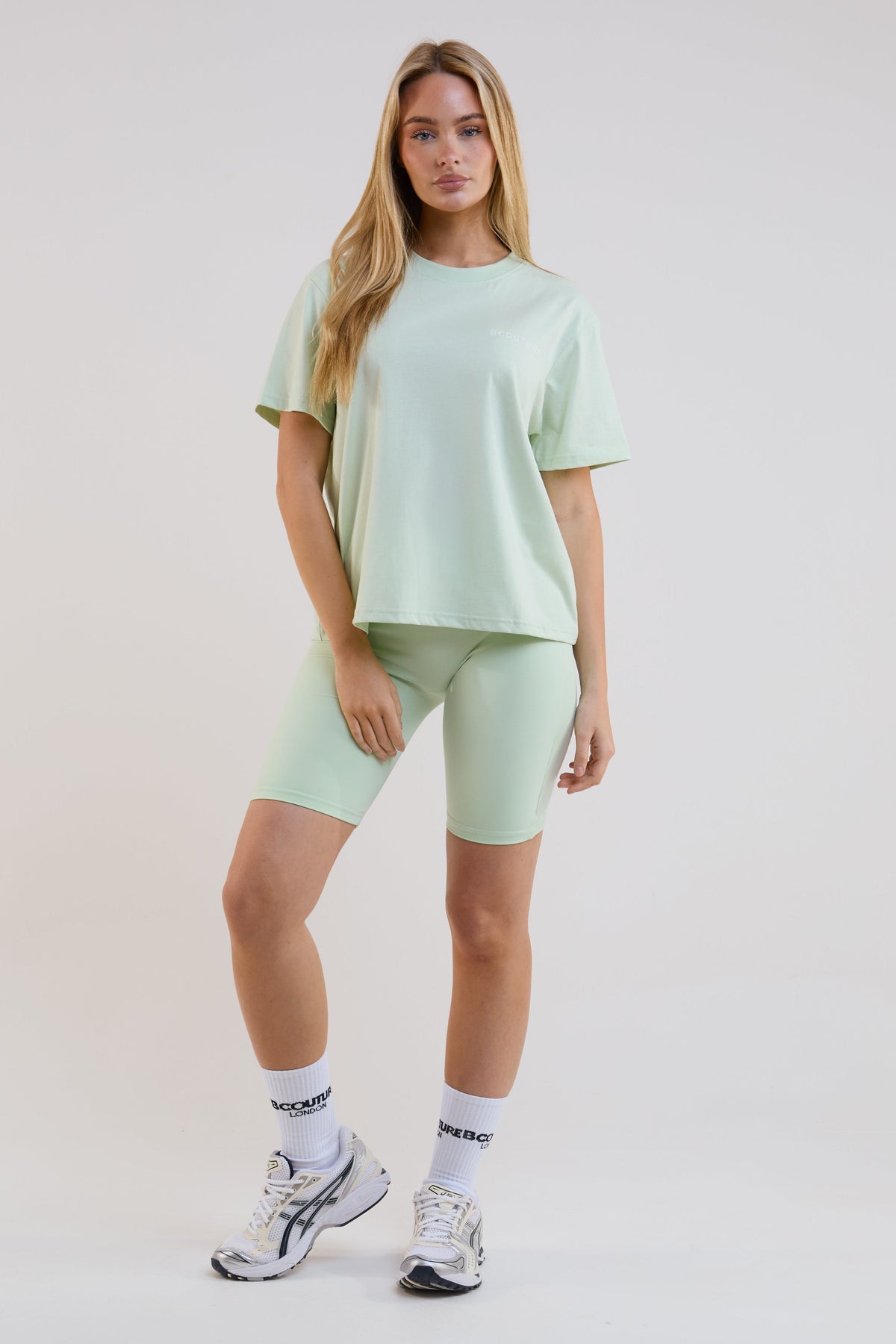 VXN Cycling Shorts, Hoodie & T-Shirt Set - Pale Green