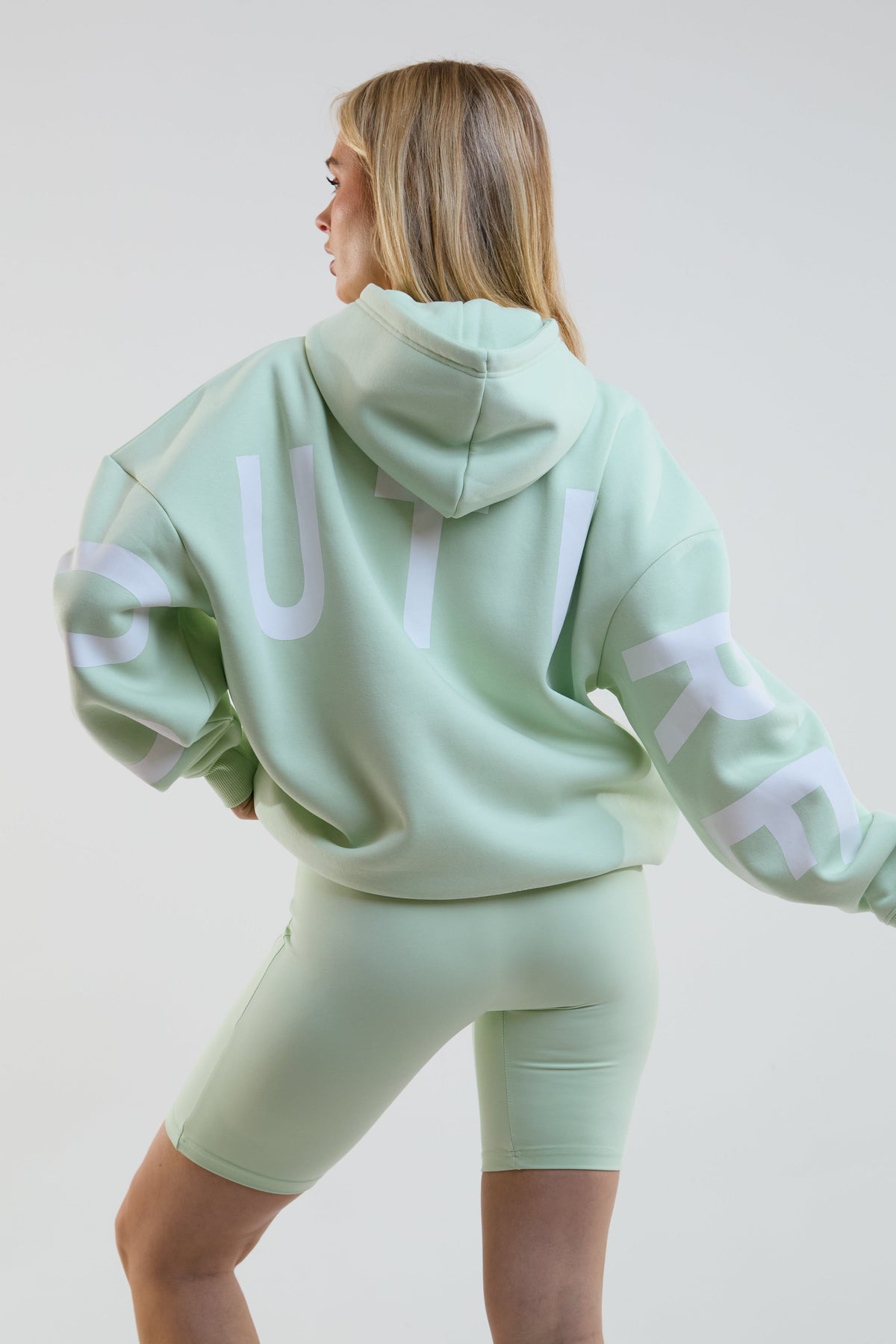 VXN Cycling Shorts, Hoodie & T-Shirt Set - Pale Green