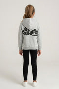 Luna Girls Leggings & Hoodie Set - Grey Marl/Black