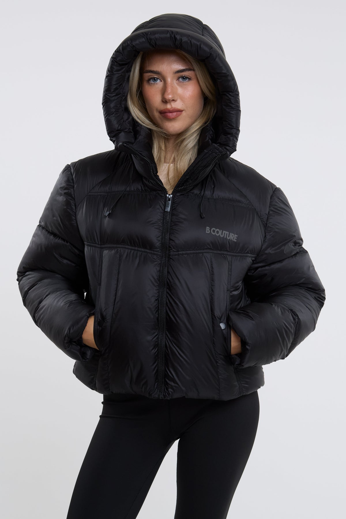 Leah Cropped Puffer Jacket - Black