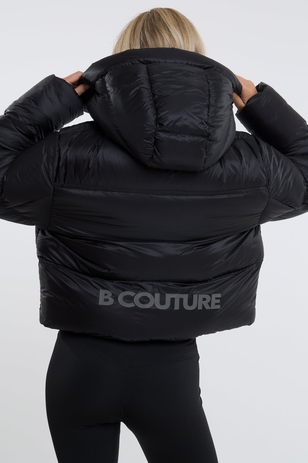 Leah Cropped Puffer Jacket - Black