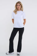 Active Studio Flared Leggings & T-Shirt Set - White/Black