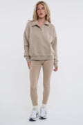 Bubble Polo Sweatshirt & Legging Set - Latte