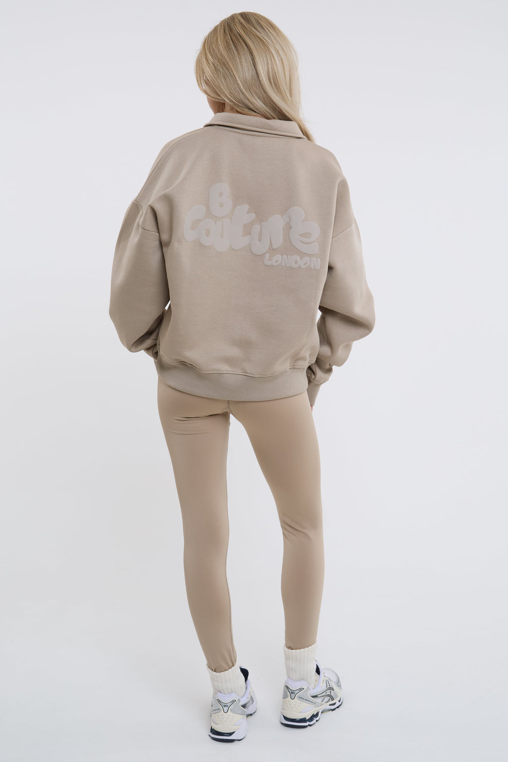 Bubble Polo Sweatshirt & Legging Set - Latte