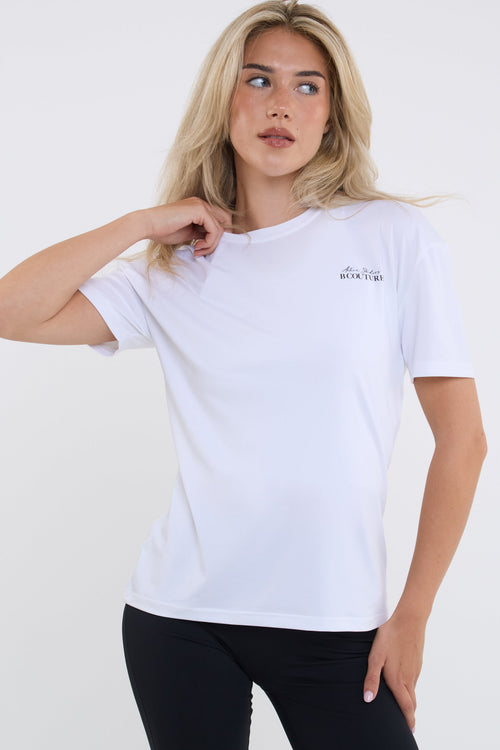 Active Studio Flared Leggings & T-Shirt Set - White/Black