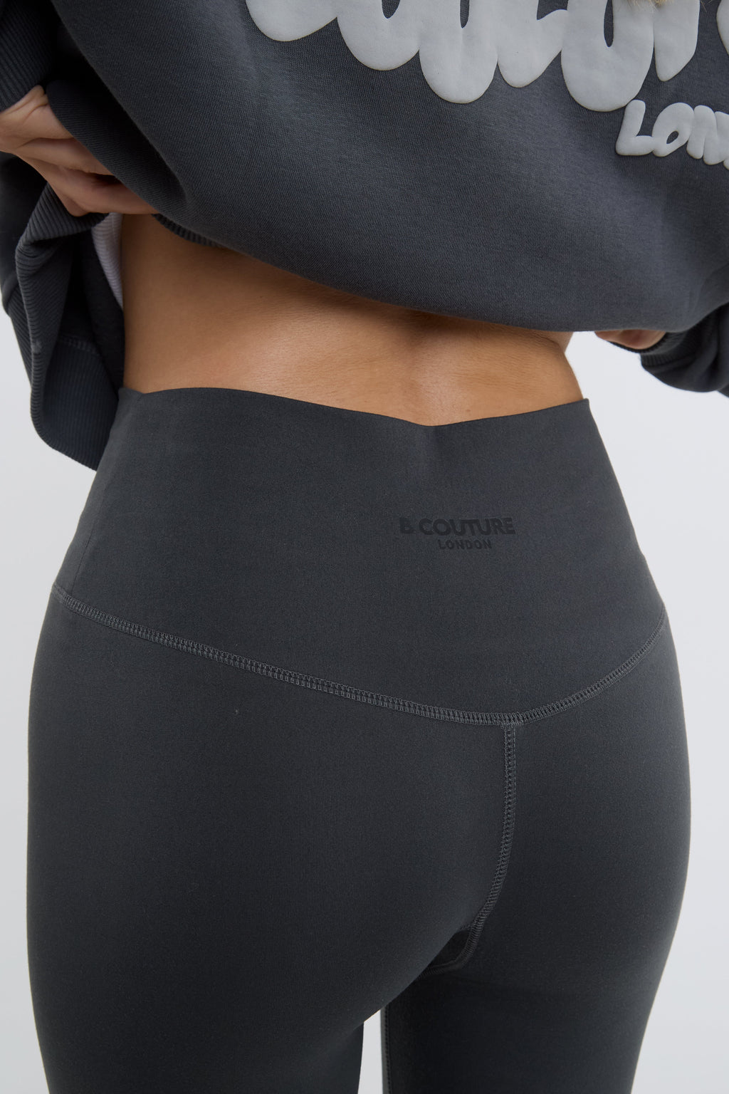 Bubble Polo Sweatshirt & Legging Set - Dark Grey