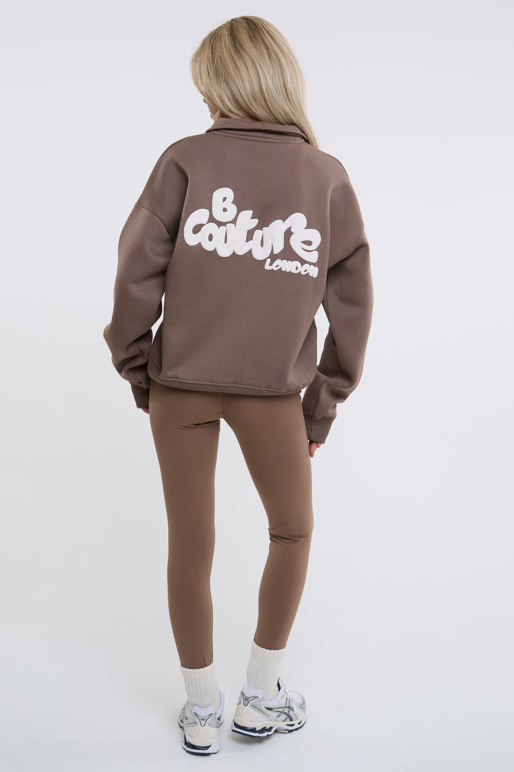 Bubble Polo Sweatshirt & Legging Set - Mink