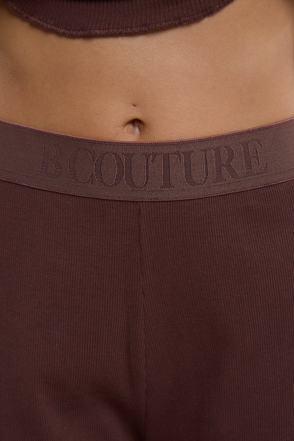 Off-Duty Ribbed Pyjama Set - Brown