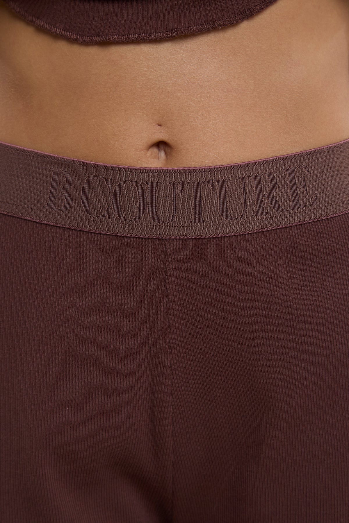 Off-Duty Ribbed Pyjama Set - Brown