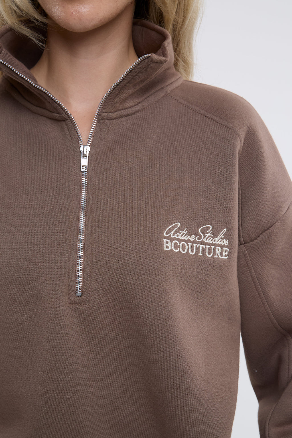 Active Studio Leggings & Half-Zip Sweatshirt - Mink