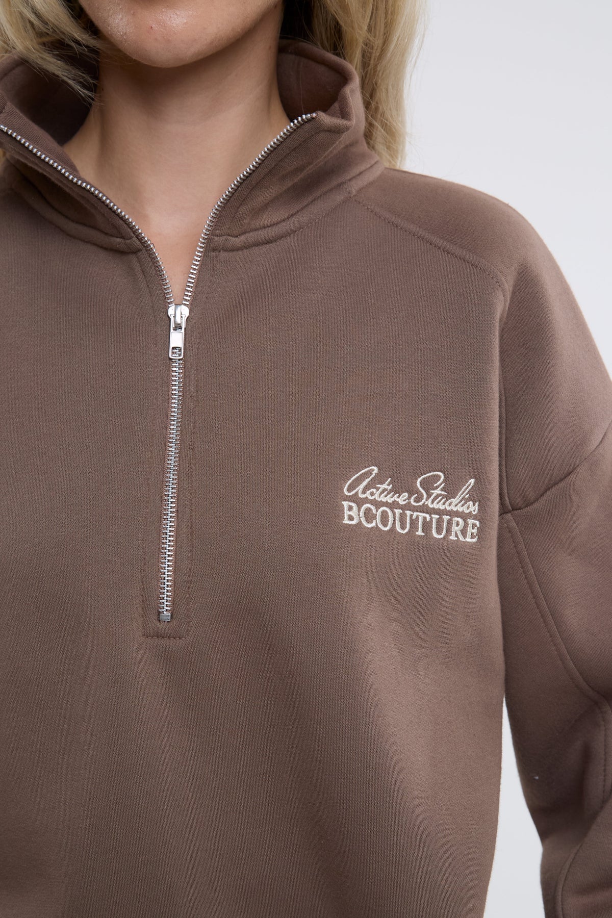 Active Studio Leggings & Half-Zip Sweatshirt - Mink