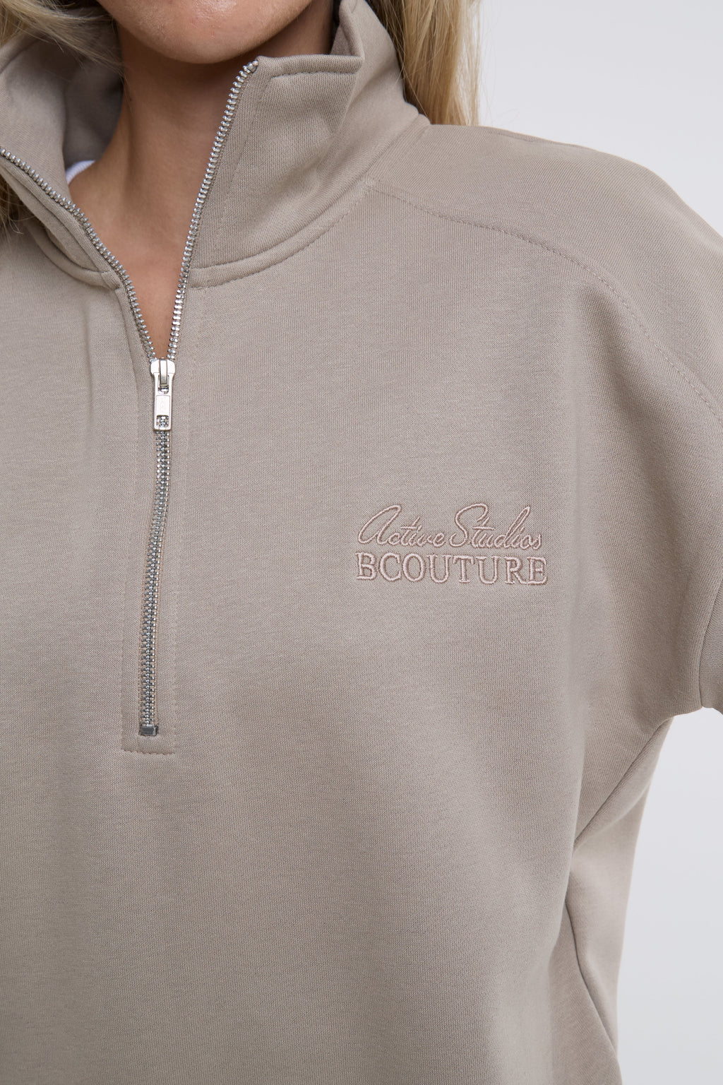 Active Studio Leggings & Half-Zip Sweatshirt - Latte