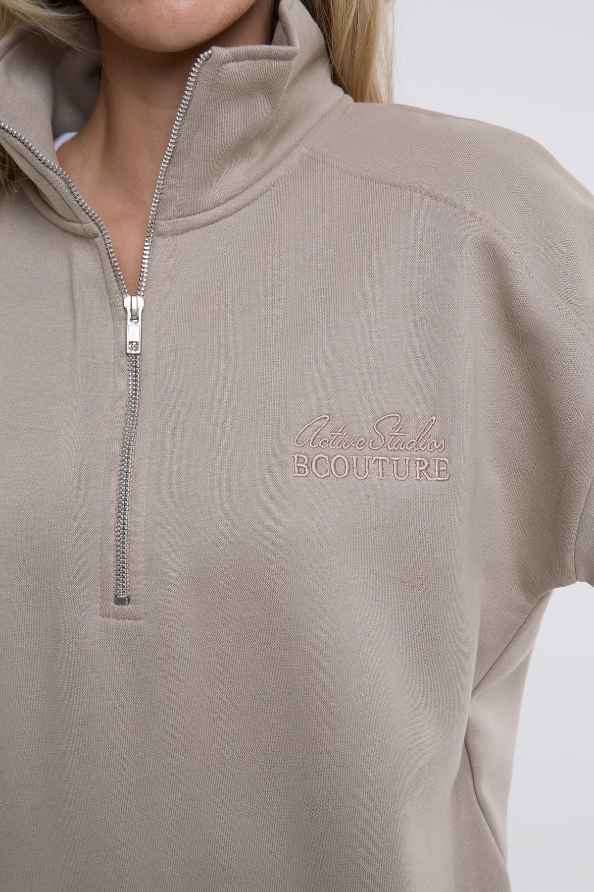 Active Studio Leggings & Half-Zip Sweatshirt - Latte