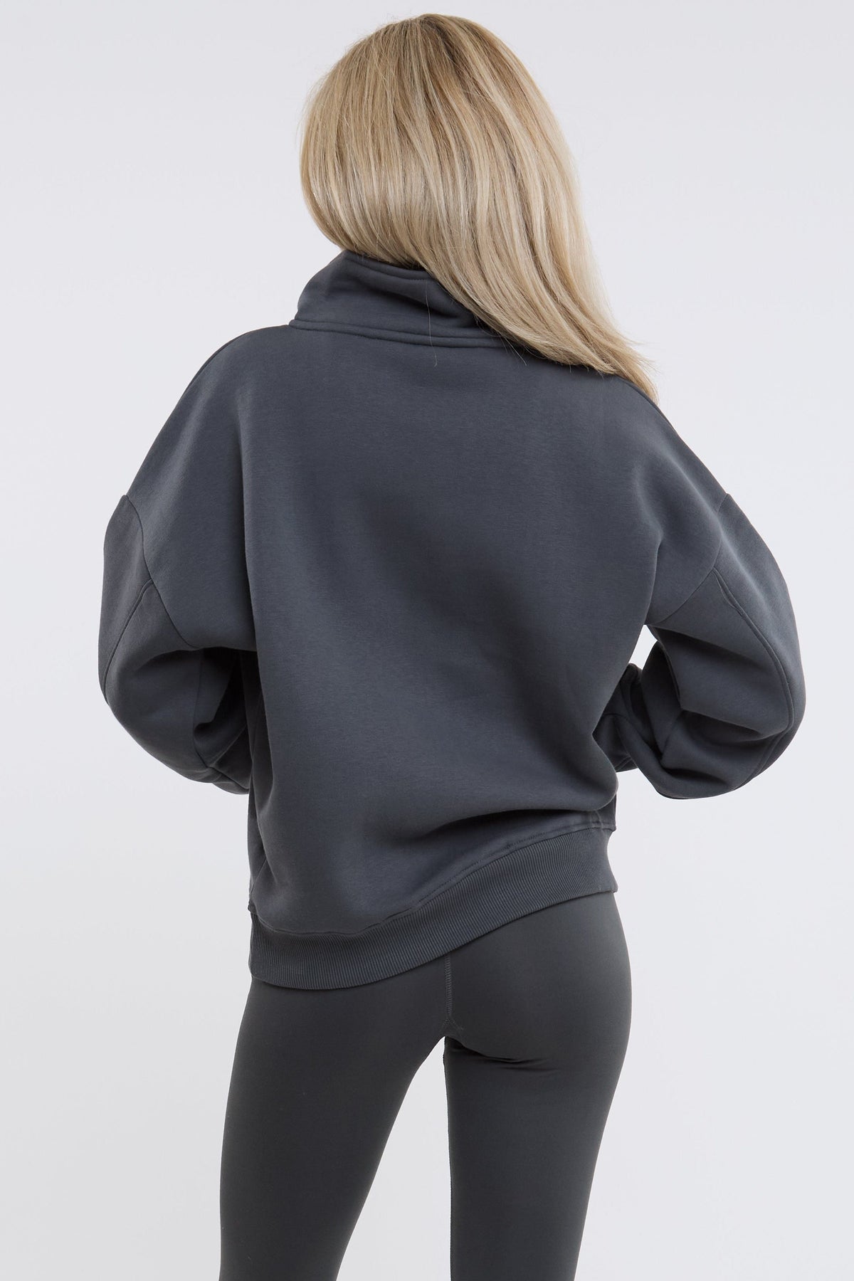 Active Studio Leggings & Half-Zip Sweatshirt - Dark Grey