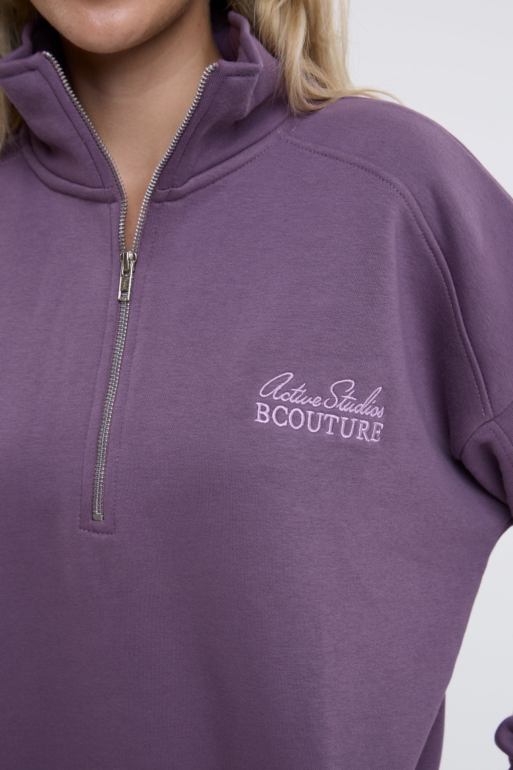 Active Studio Leggings & Half-Zip Sweatshirt - Grape