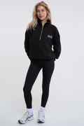 Active Studio Leggings & Half-Zip Sweatshirt - Black