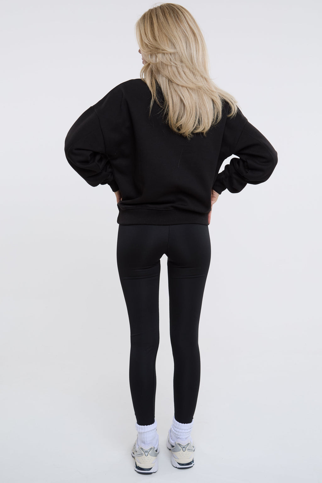 Active Studio Leggings & Half-Zip Sweatshirt - Black