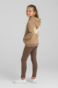 Luna Girls Leggings & Hoodie Set - Mink Brown