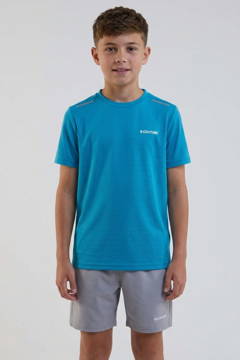 Velocity Boys Training Shorts & T-Shirt Set - Blue/Grey