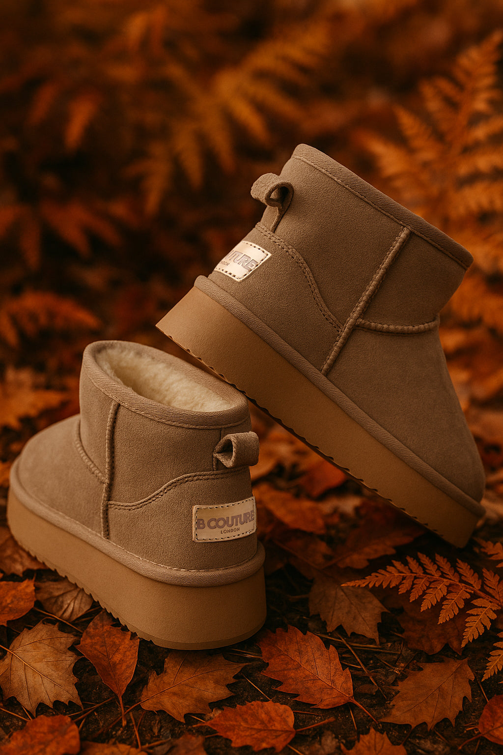 Amwell Genuine Suede Mini Boots - Chestnut