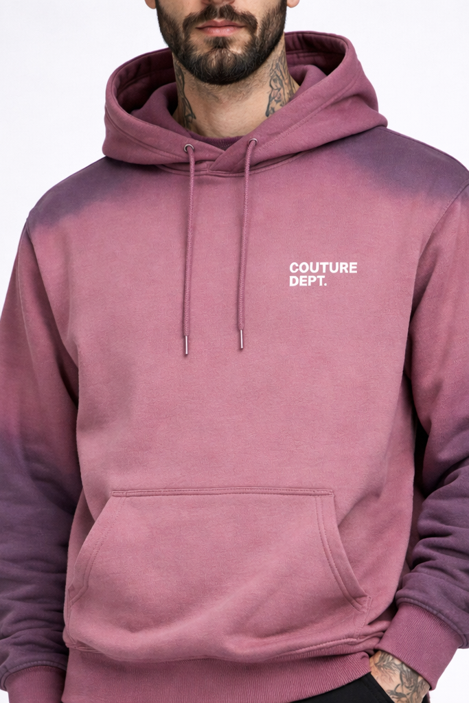 Heavyweight Oversized Couture Dept Hoodie - Pink