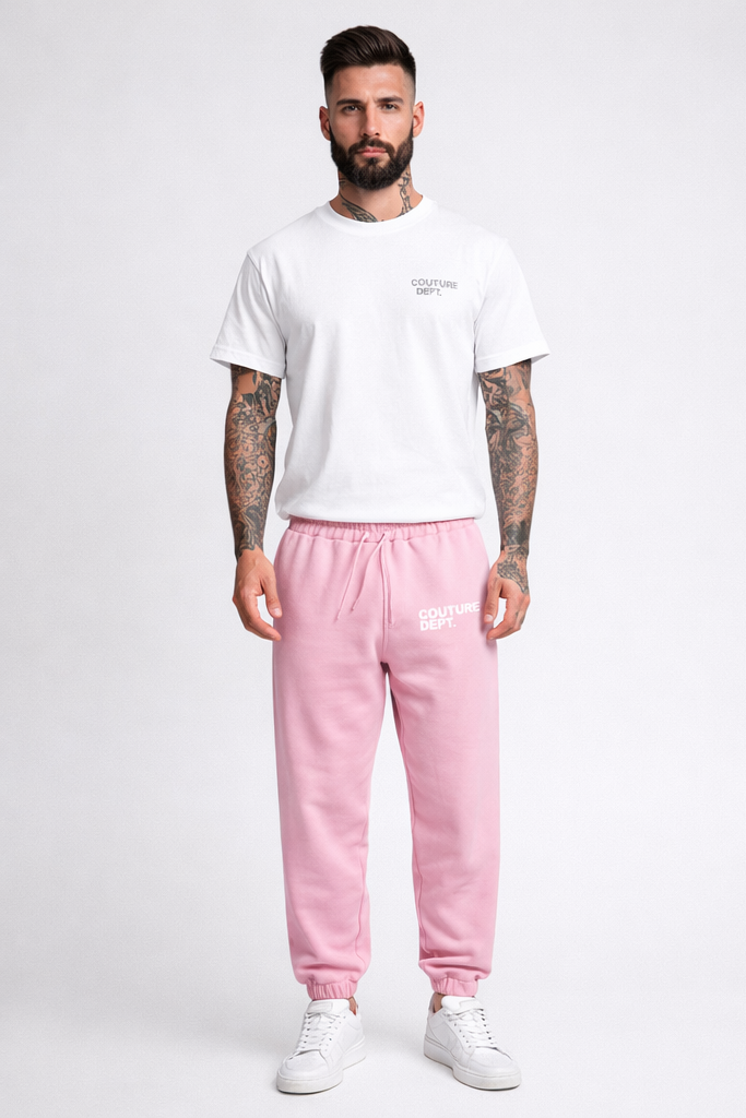 Heavyweight Oversized Couture Dept Joggers - Light Pink