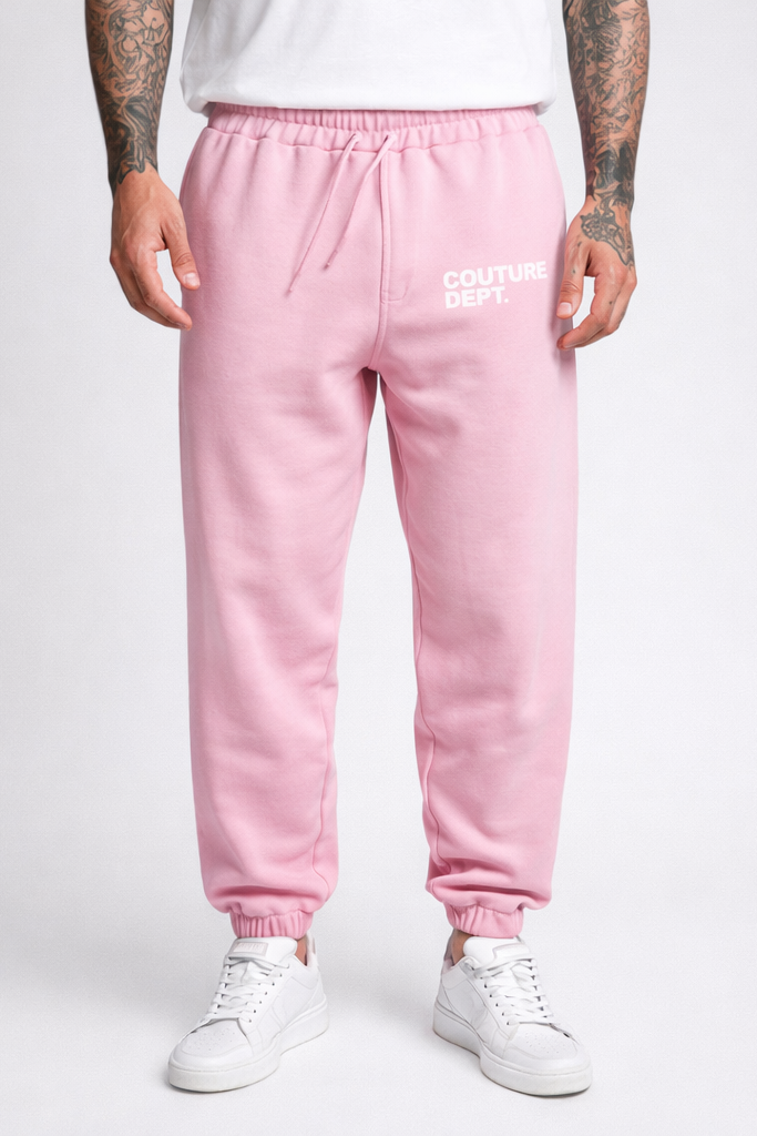 Heavyweight Oversized Couture Dept Joggers - Light Pink
