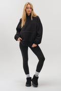 Isla Sherpa Hoodie & Leggings Set - Black