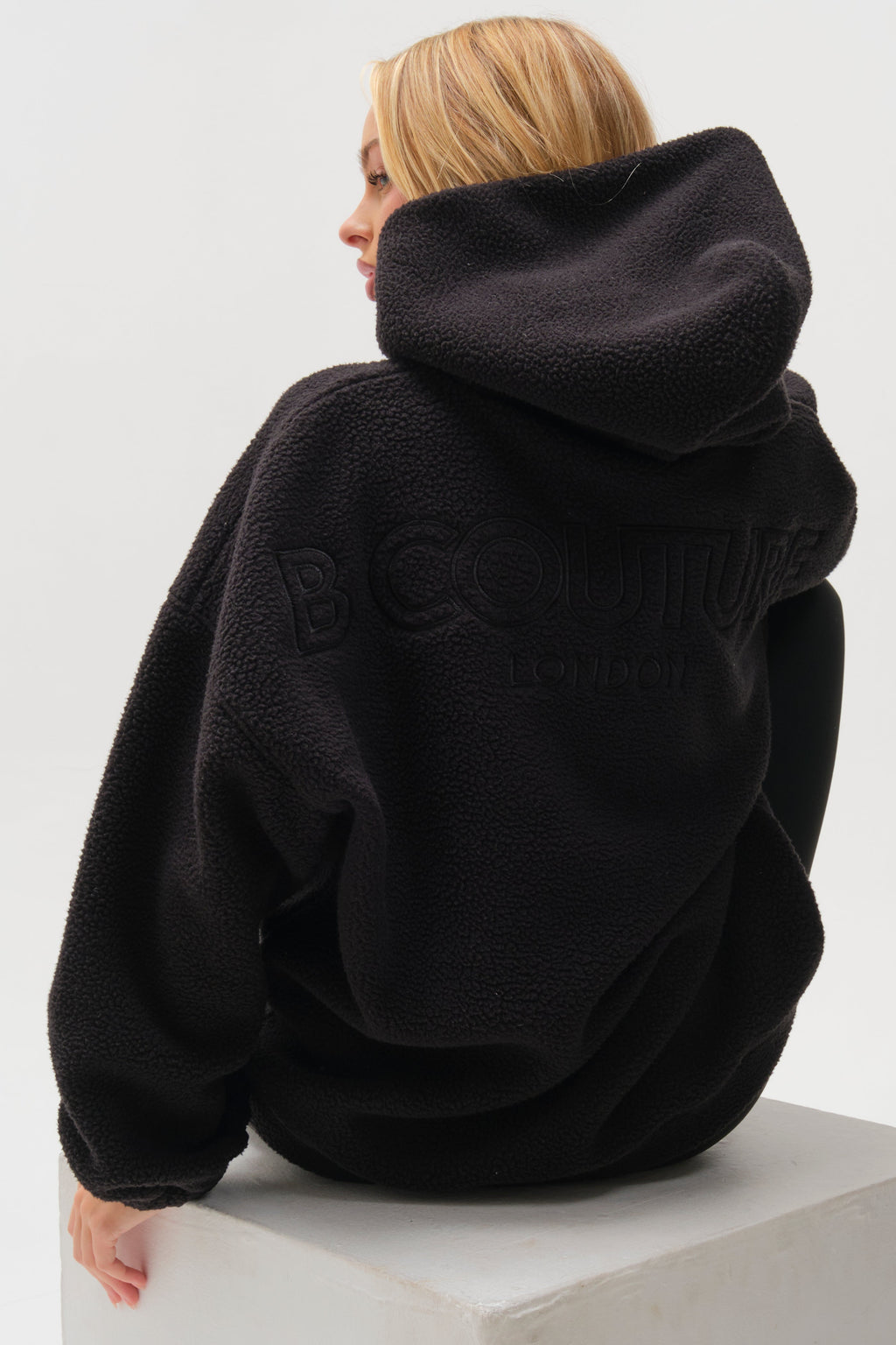 Isla Sherpa Hoodie & Leggings Set - Black