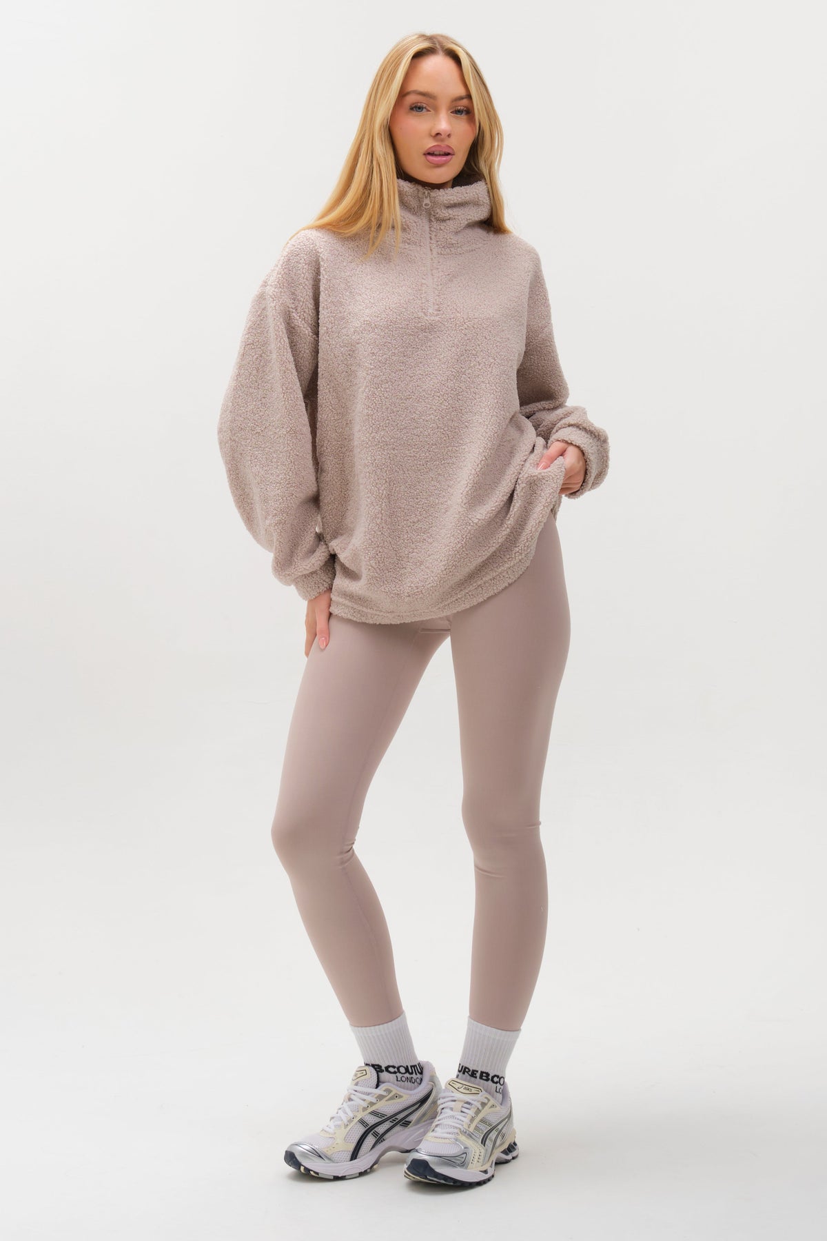 Belmore Borg Jumper & Leggings Set - Stone