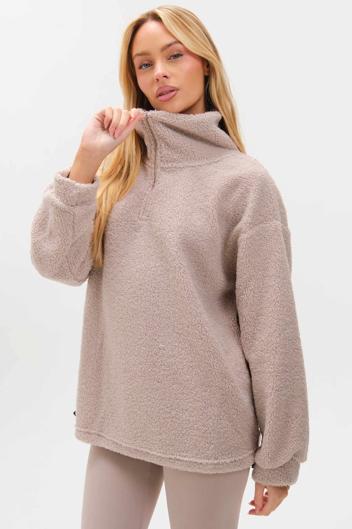 Belmore Borg Jumper & Leggings Set - Stone
