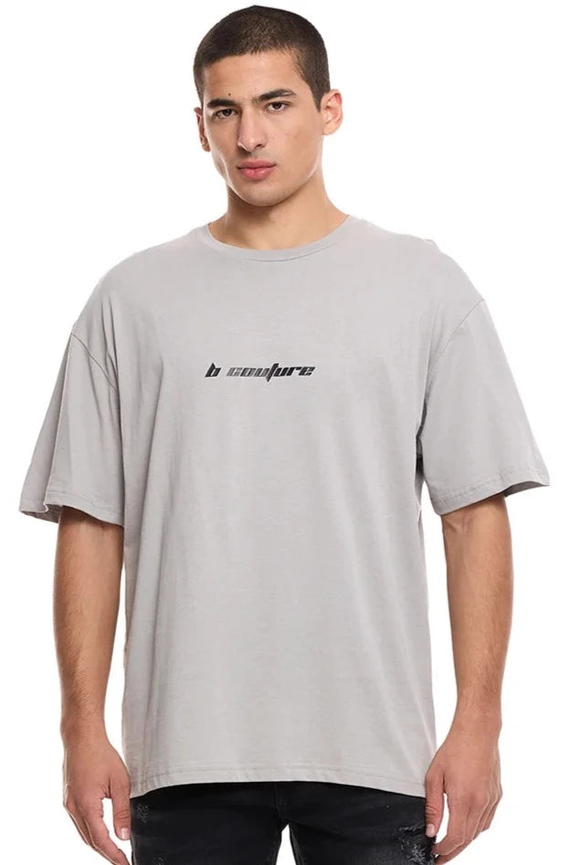 Bartley Mens Oversized Cotton T-Shirt - Grey