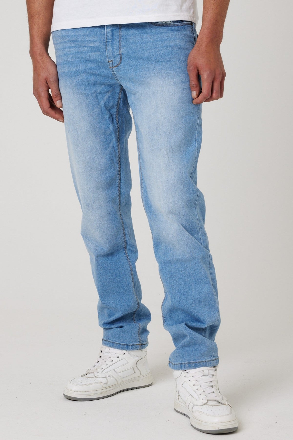 Beckenham Straight Fit Stretch Denim Jeans - Ice Blue